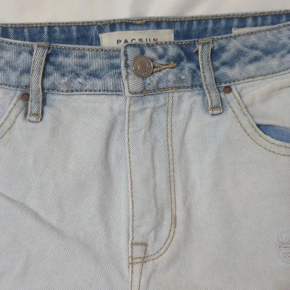 PacSun Two-Tone High Rise Denim Short, Color Blue Size 25 - Picture 7 of 14